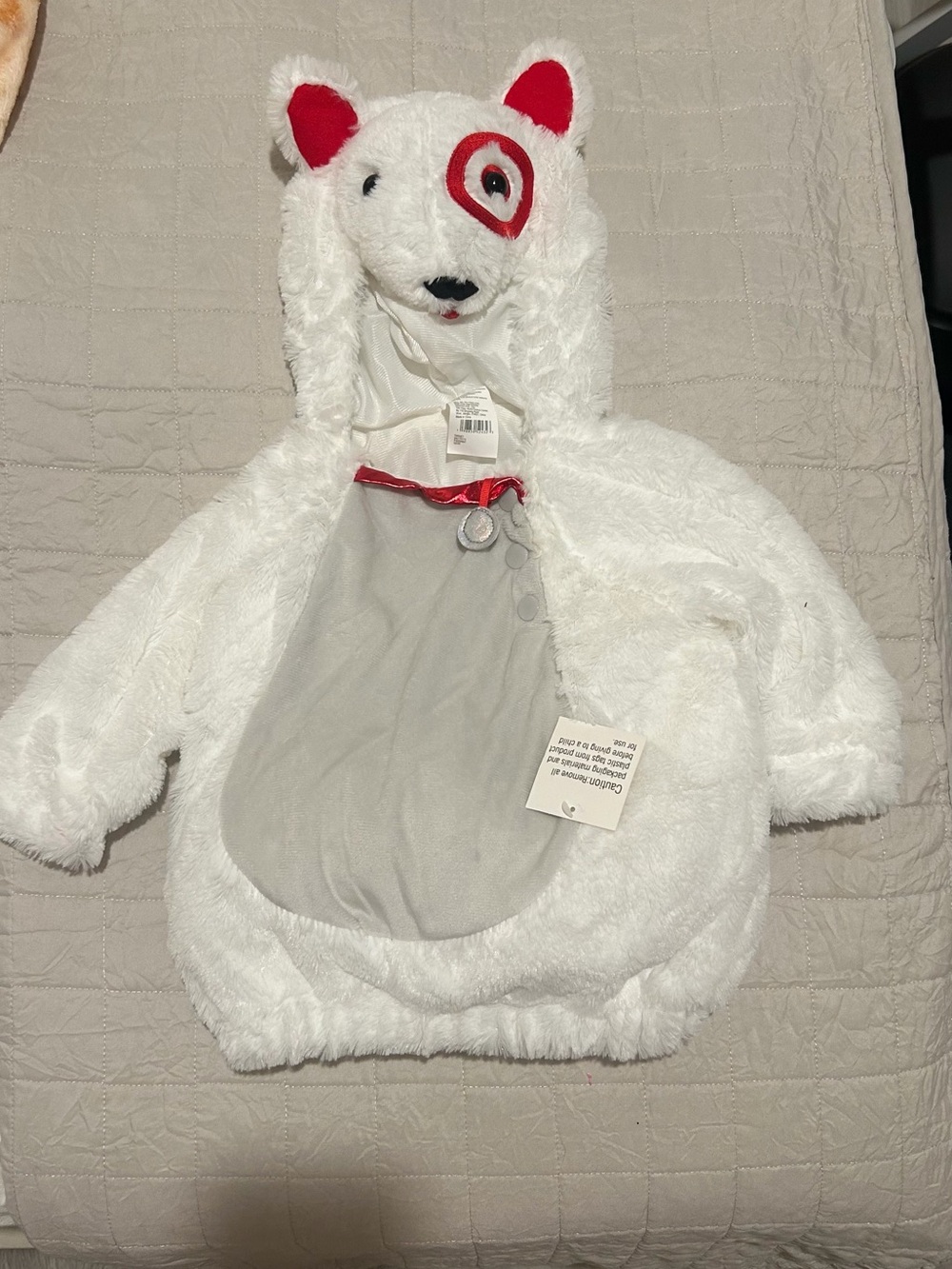 Halloween Plush Viral Target Dog infant/toddler costume new w/ padding and hood